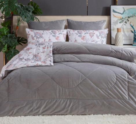 Постельное белье с одеялом "Kazanov.A." Даламан (платина капучино) Велюр/Egypt Cotton, Семейный