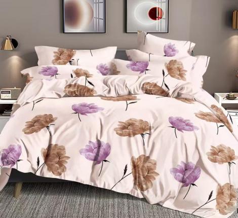 Постельное бельё "Cleo" Art Color 15/167-AC Полисатин, 1,5 спальный