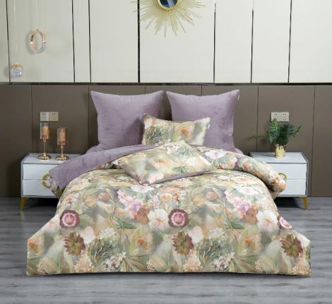 Постельное белье с одеялом "Kazanov.A." Муаре (пыльная орхидея) Велюр/Egypt Cotton, Евро