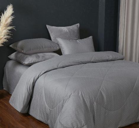 Постельное белье с одеялом "Kazanov.A." Оскар (серый бежевый) Велюр/Egypt Cotton, Евро