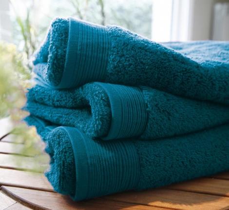 Полотенце махровое "Blanc des Vosges" UNI CEDRE (темно-бирюзовый), 30х30-2шт.