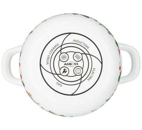 Кастрюля эмалированная с крышкой "ШИПОВНИК", 3.6 л