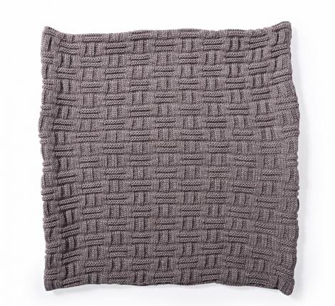 Наволочка вязаная "ШАХМАТЫ" 40x40, капучино