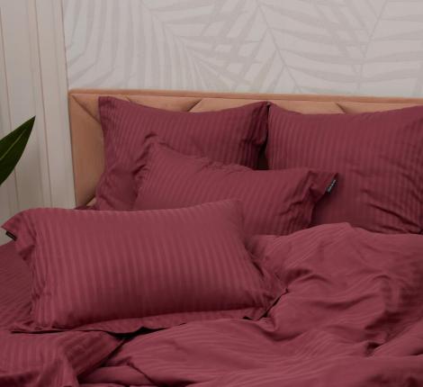 Постельное белье "Sofi de Marko" Моне (бордо) Страйп Сатин, Евро