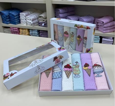 Набор вафельных салфеток "AMBIELLA" МОРОЖЕНОЕ, 40х60-6 шт.