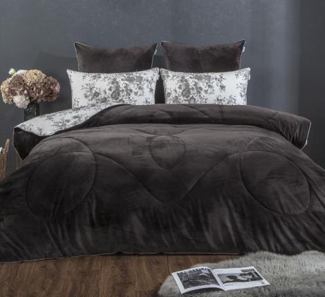 Постельное белье с одеялом "Kazanov.A." Марис (трюфель жемчуг) Велюр/Egypt Cotton, Евро
