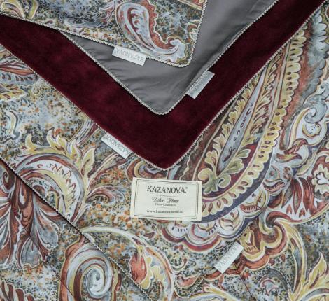 Постельное белье с одеялом "Kazanov.A." Агра (бургунд платина) Велюр/Egypt Cotton,  Евро