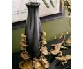 Ваза "ART DECO" LEAVES (чёрный) фарфор&бронза, высота 35 см