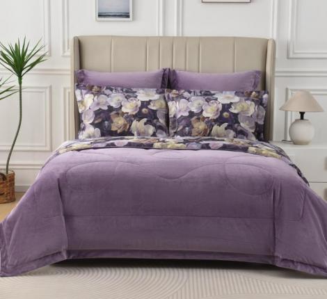 Постельное белье с одеялом "Sofi de Marko" Ренато №7 Велюр/Сатин, Евро