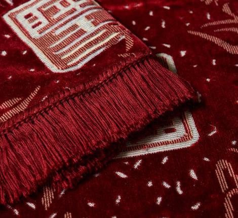 Покрывало шпигель большой Karteks" на диван 160х220  БАМБУК, бордовый