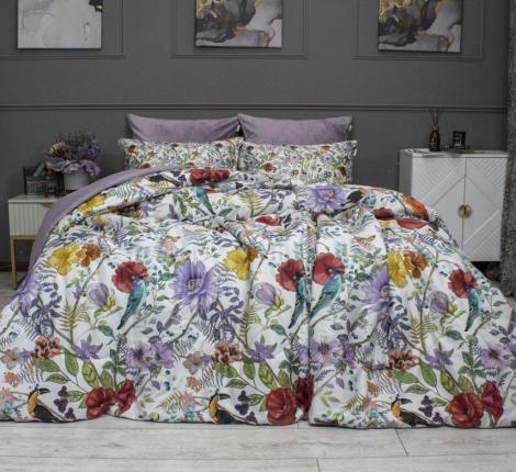 Постельное белье с одеялом "Kazanov.A." Маки (жемчуг лаванда) Велюр/Egypt Cotton, Евро