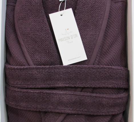 Халат мужской махровый Maison D'or "QUATTRO" баклажан, M(46)/L(48)