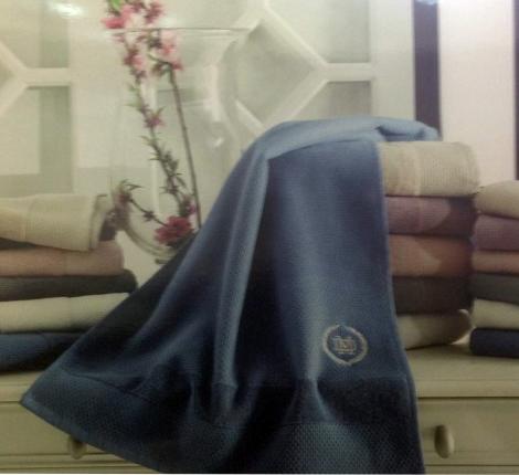 Комплект полотенец с вышивкой 30x50-50x100-70x140 Maison D'or &quot;BONNI&quot;, синий
