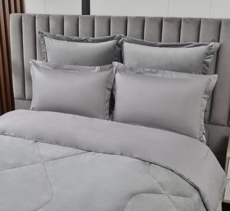 Постельное белье с одеялом "Sofi de Marko" Энрике (серый) Велюр, Евро