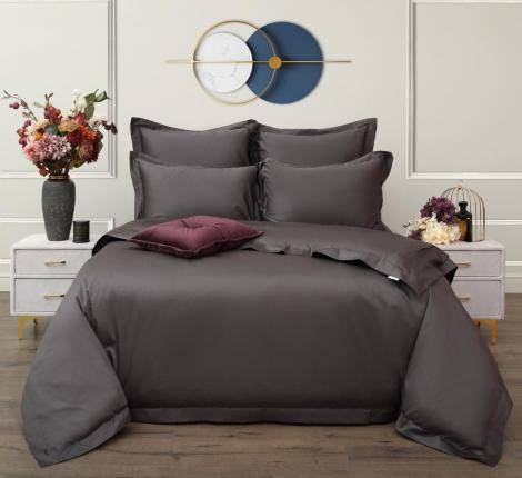 Постельное белье "Sofi de Marko" Моно (антрацит) Сатин ДеЛюкс, Евро