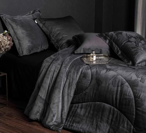 Постельное белье с одеялом "Kazanov.A." Lindor J'Adore (графит) Велюр/Тенсел, Семейный