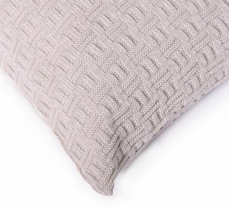 Наволочка вязаная "ШАХМАТЫ" 40x40, лён