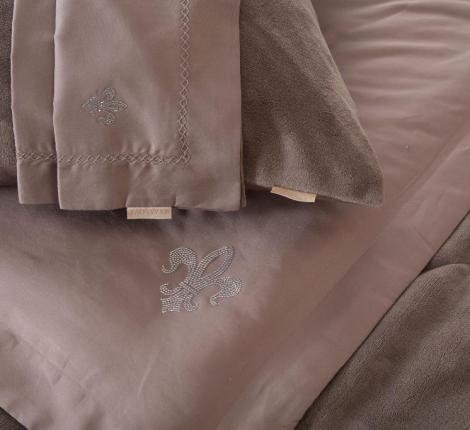 Постельное белье с одеялом "Kazanov.A." Lindor Fluffy (капучино трюфель) Велюр/Egypt Cotton, Евро