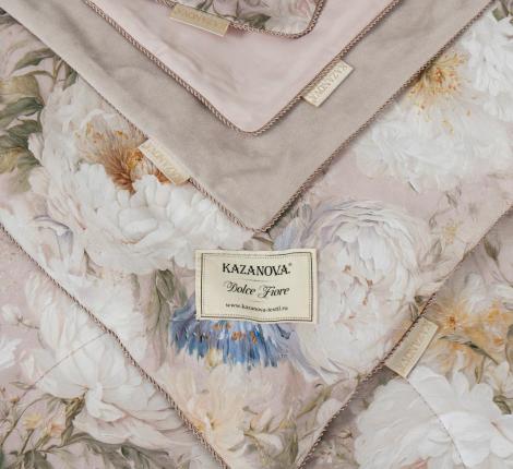 Постельное бельё с одеялом "Kazanov.A." Диана Парс (жемчуг пудра) Велюр/Egypt Cotton/Тенсел, Семейный