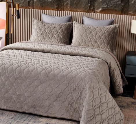 Покрывало "Sofi de Marko" Нобилис (серый) Велюр, 240х280