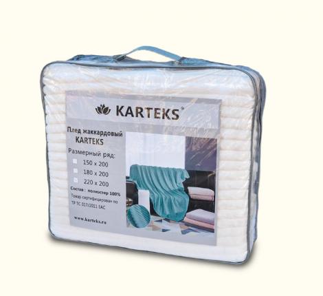 Жаккардовый плед "KARTEKS" Соты-02 бежевый, 200х220