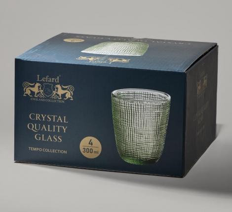 Набор стаканов 4 штуки "TEMPO" GREEN, 300 мл