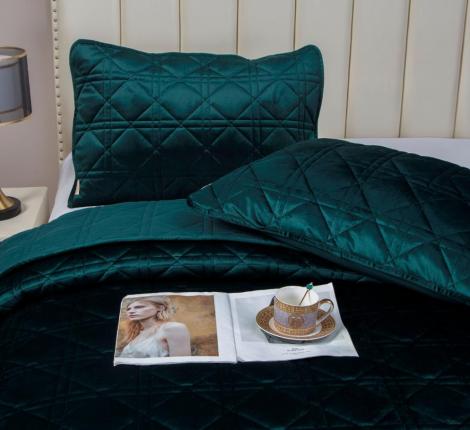 Покрывало велюровое "Kazanov.A." Dori (изумруд), 240х260