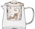 Чайник стеклянный с ситом "ПАРИЖСКИЕ КОТЫ", 400 мл