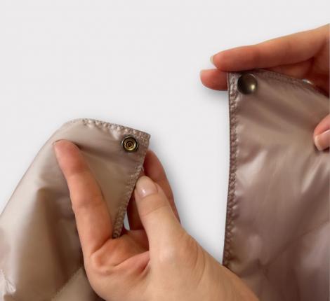 Дорожный плед-пончо пуховый "Travel Cape Plaid Grass" LATTE, 130х170