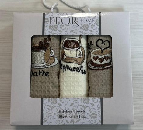 Набор кухонных салфеток "EFOR" (3шт) (40*60) КОФЕ