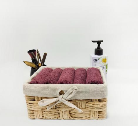 Набор махровых салфеток "Sofi de Marko" Дэйзи 30х50-5шт., пурпурный