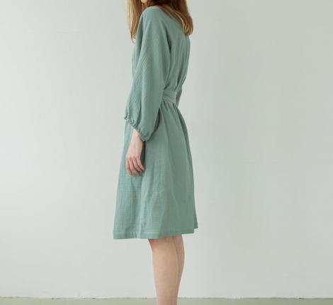 Халат Luxberry "Муслин и комфорт" пыльно-бирюзовый, S