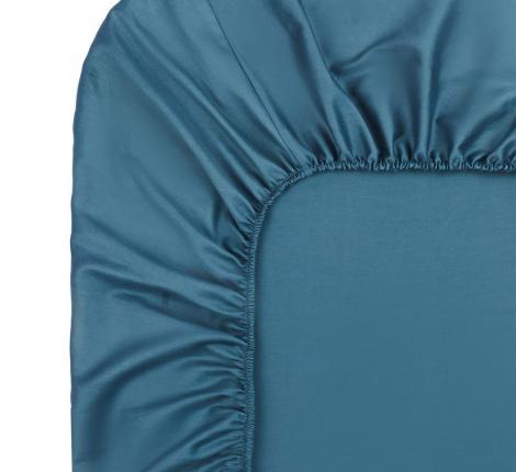 Простыня на резинке "Sofi de Marko" Мармис (серо-голубая) Сатин, 200х200х30