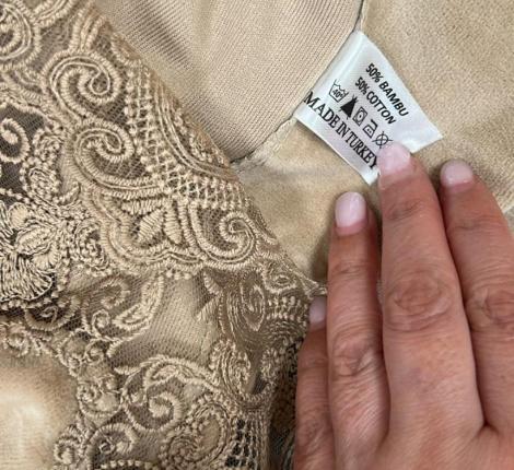 Халат женский "NUSA" Niki Kadife 0483 бежевый, L/XL