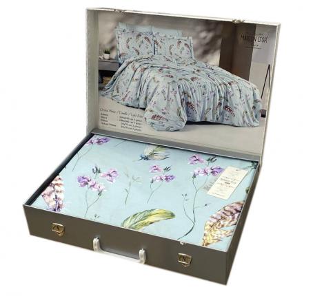 Постельное бельё "Maison D'or" ORCHID PLUME (голубой) Тенсел, Евро