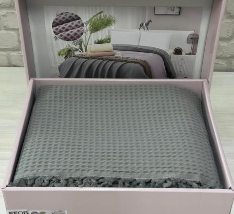 Покрывало вафельное "EFOR" (АВ-01) 240х270, серый