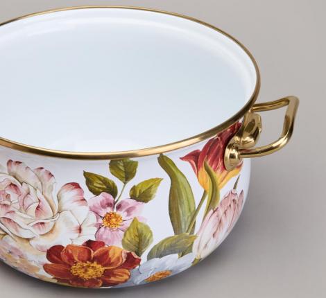 Кастрюля эмалированная с крышкой AGNESS "ФЛАНДРИЯ", 2,8 л