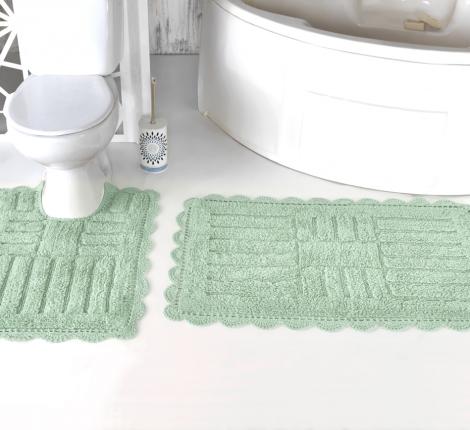 Набор ковриков для ванной &quot;MODALIN&quot; кружевной ANCOR 60x100 + 50x70 см 1/2, Ментол