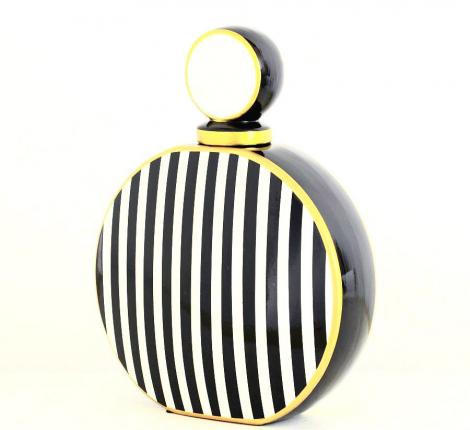 Ваза с крышкой "PERFUME" (черно-белый) керамика, 25x11x33 см