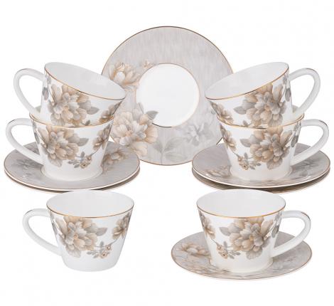 Чайный набор "ОЧАРОВАНИЕ" на 6 персон, 12 предметов (220 мл)