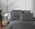 Постельное бельё "DO&CO" Сатин DELUX STRIPE, Евро (антрацит)