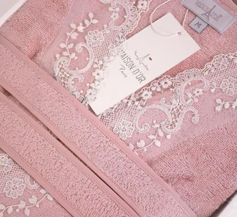 Халат женский махровый Maison D'or "MARVEL" пыльная роза, M(46)-L(48)