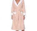 Халат женский махровый с тапочками Maison D'or "LAVOINE LONG BUTTEFLY" (пудра), XS(42)-S(44)