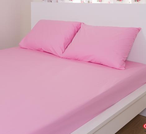 Набор Hobby из простыни на резинке (100x200) и наволочки (50x70) розовый