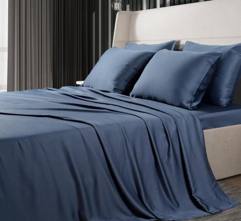 Постельное бельё Sharmes "Bamboo" 2 спальный, темно-синий
