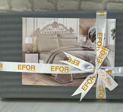 Постельное бельё с одеялом EFOR SATEN GRI (серый), Семейный
