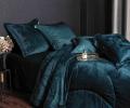 Постельное белье с одеялом "Kazanov.A." Lindor J'Adore (изумруд) Велюр/Тенсел, Евро