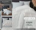 Постельное белье с одеялом "Kazanov.A." Stripe Muslin lace (голубое серебро), Евро