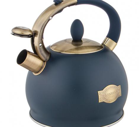 Чайник со свистком "ТЮДОР" 937-841, 3,0 л (ночной синий)