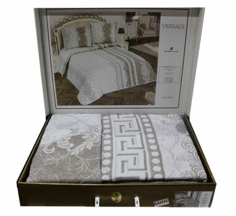 Покрывало гобеленовое EFOR "VERSACE" 250х260, кофейный